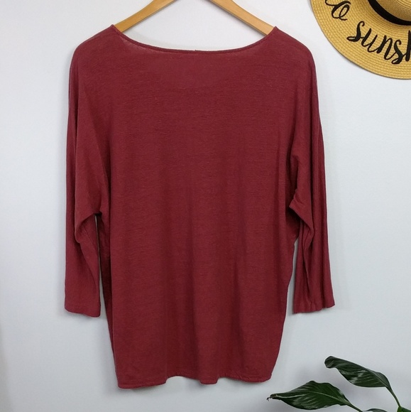 Eileen Fisher Linen Dolman Sleeve Blouse M - Picture 5 of 7